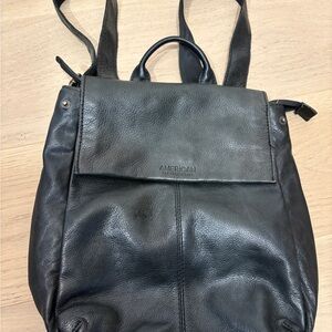 Black Leather Backpack